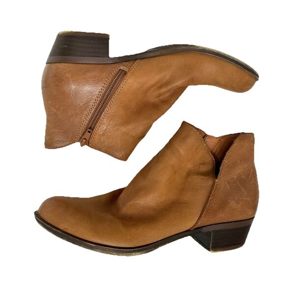Lucky Brand Bootie Women 7 1/2 LP Brenon Brown Classic Casual Leather Ankle Boot - Picture 1 of 8